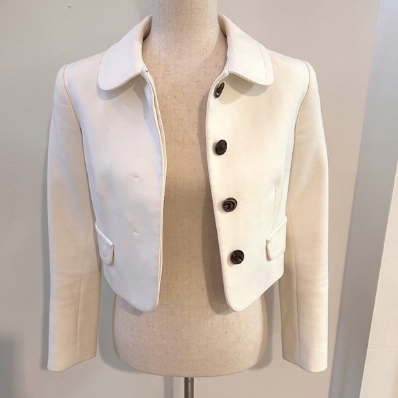 THE ROW Cropped Jacket in Creamy White